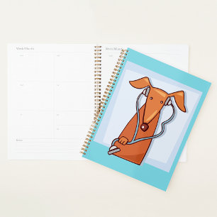 Dog Listening to Music Funny Headphones Pup Planner