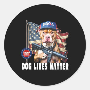 Dog Lives Problem Funny 2024 Dog Voting Trump Classic Round Sticker