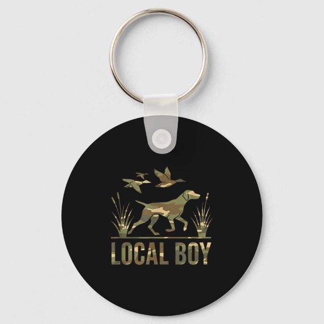 Dog Local Boy Hunting Dog Camo Southern Country Pr Keychain (Front)
