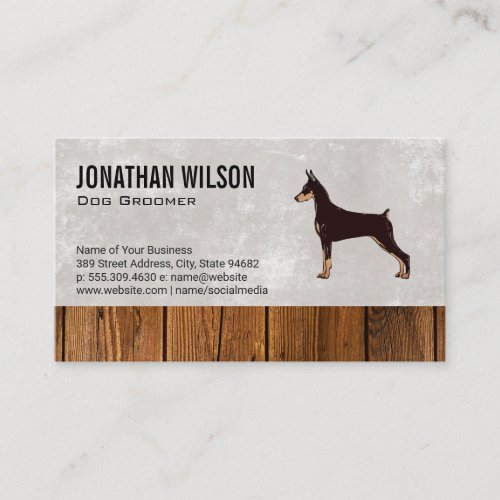 Dog Logo and Wood Trim Business Card
