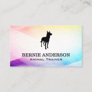 Dog Logo   Colorful Abstract Background Business Card