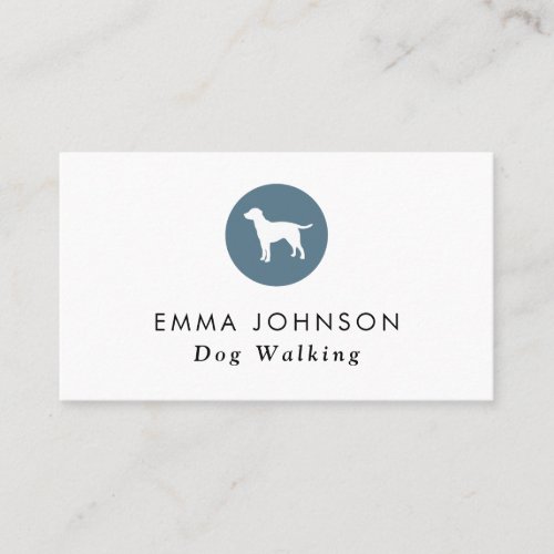 Dog Logo Groomingwalking Blue Business Card