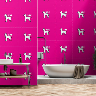 DOG Logo Hot Pink White Dog Pet Wallpaper