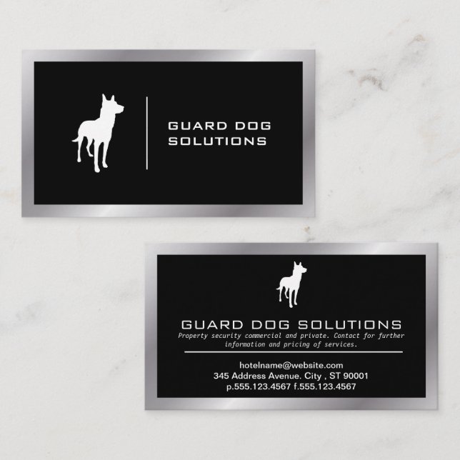 Dog Logo | Metal Border Business Card (Front/Back)