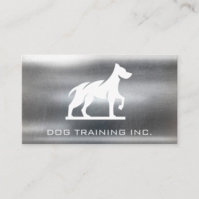 Dog Logo | Metallic Background Business Card (Front)