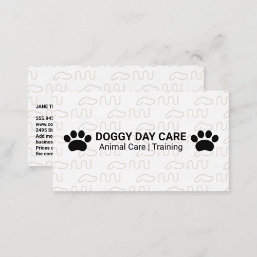 Dog Logo Pattern  Animal Services Business Card