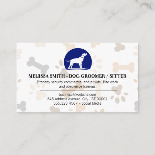 Dog Logo Paw Prints and Bones Business Card