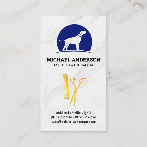 Dog Logo  Scissors and Comb Business Card
