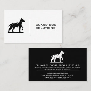 Dog Logo   Simple Black White Business Card