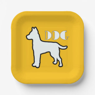 Dog Logo Yellow   Paper Plates