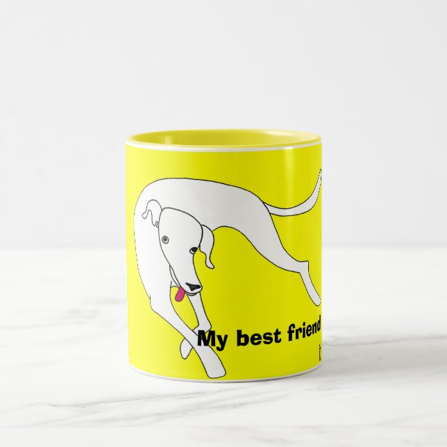 Dog lolling, My best friend Two-Tone Coffee Mug (Center)