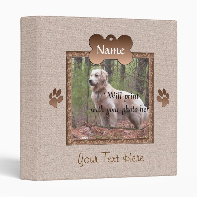 Dog Loss - Dog Memorial (beige) Binder (Front/Spine)