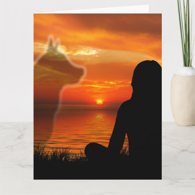 Dog Loss Sympathy Sunset Poem Card (Front)