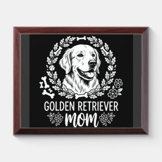 dog love and golden retriever gift award plaque