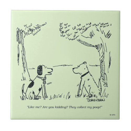 Dog Love Ceramic Tile