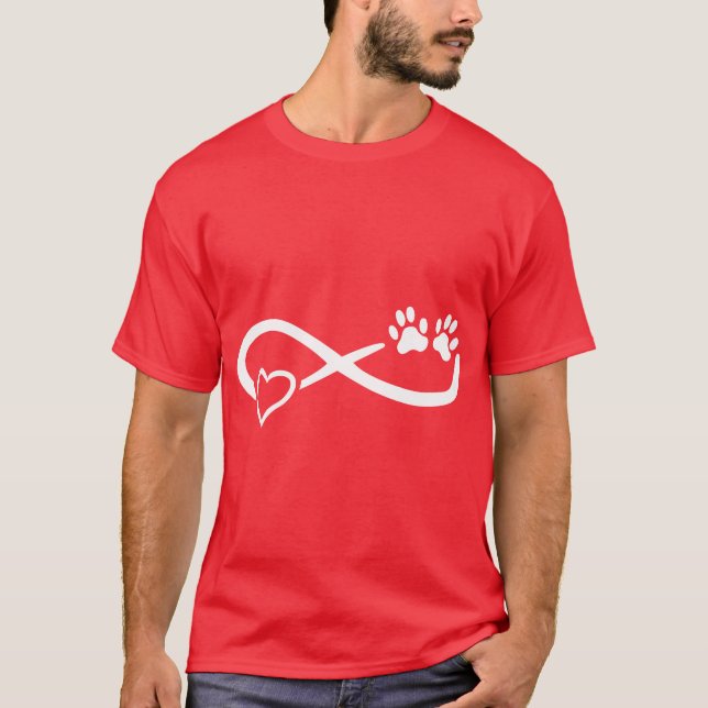 Dog Love Dog Paw Heart Infinite Dog Love gift vint T-Shirt (Front)