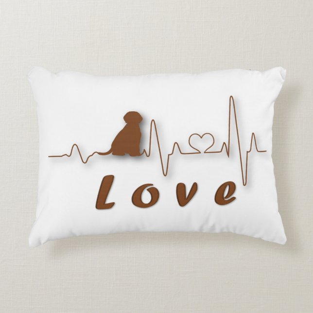 Dog Love ECG Accent Pillow (Front)