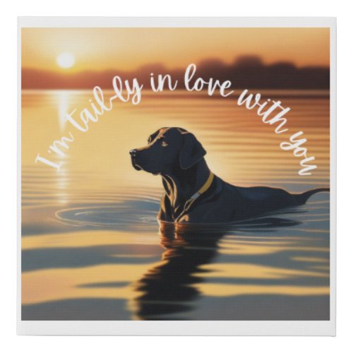 Dog Love Faux Canvas Print