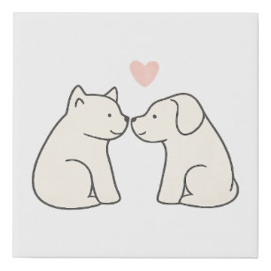 Dog Love Faux Canvas Print
