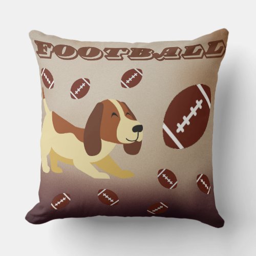 Dog love football throw pillow