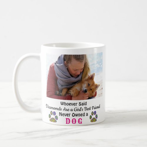 Dog Love Girls Best Friend Pet Photo Coffee Mug