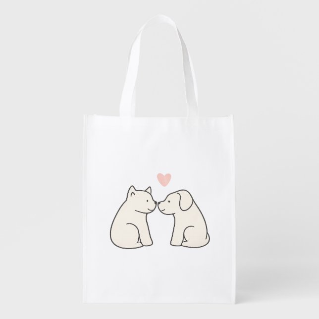 Dog Love Grocery Bag (Front)