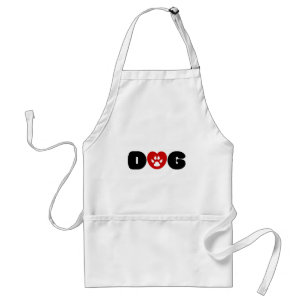 Dog Love Heart Adult Apron
