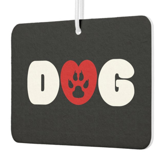 Dog Love Heart Air Freshener (Left)