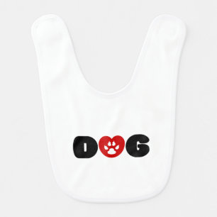 Dog Love Heart Baby Bib