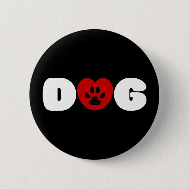 Dog Love Heart Button (Front)