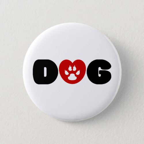 Dog Love Heart Button