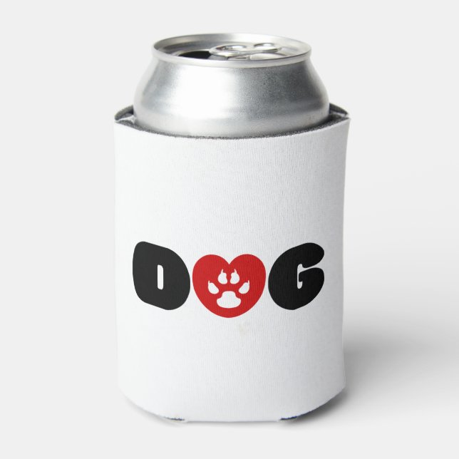 Dog Love Heart Can Cooler (Can Front)