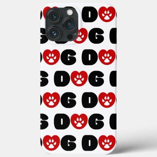 Dog Love Heart iPhone 13 Pro Max Case