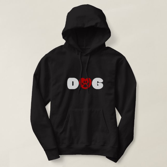 Dog Love Heart Hoodie (Design Front)