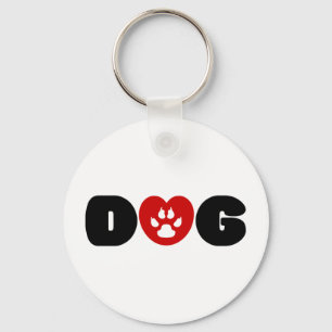 Dog Love Heart Keychain