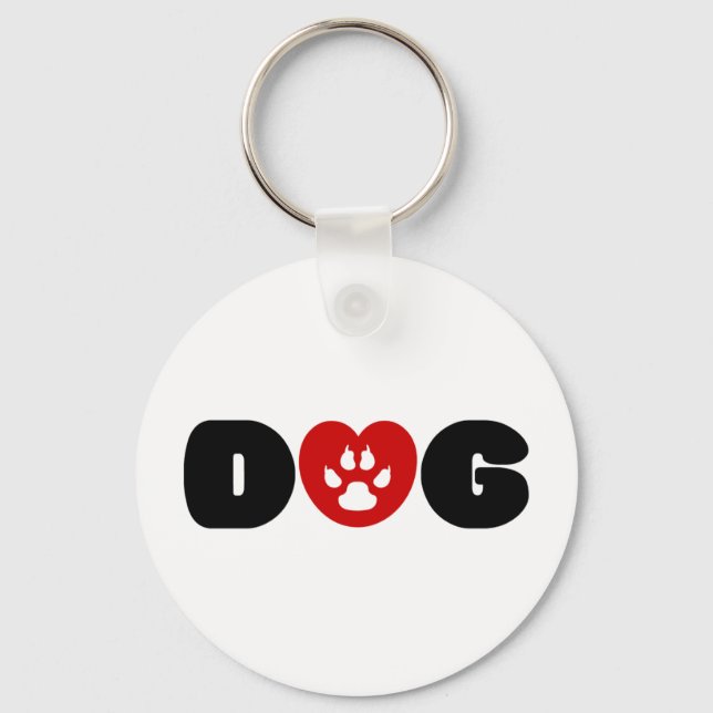 Dog Love Heart Keychain (Front)