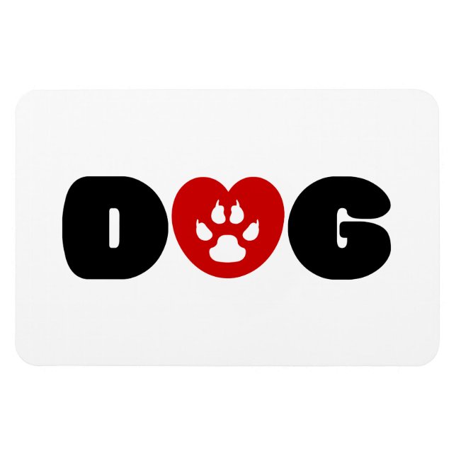 Dog Love Heart Magnet (Horizontal)