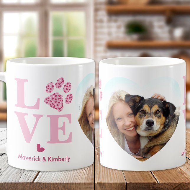 Dog LOVE Heart Photo Personalized Pet Valentine  Coffee Mug (Creator Uploaded)