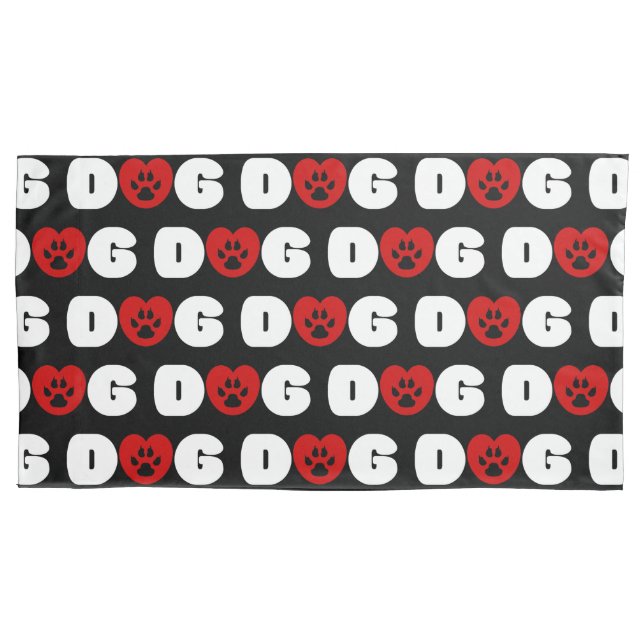 Dog Love Heart Pillow Case (Front-Left)