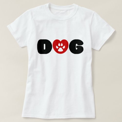 Dog Love Heart T_Shirt