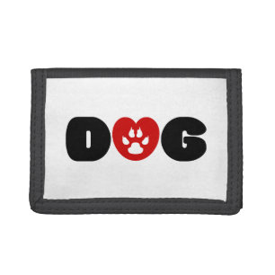 Dog Love Heart Tri-fold Wallet
