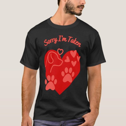 Dog Love Hearts  Paws Girls Women Valentines Day T_Shirt