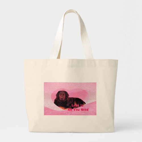 Dog Love is all you need Large Tote Bag