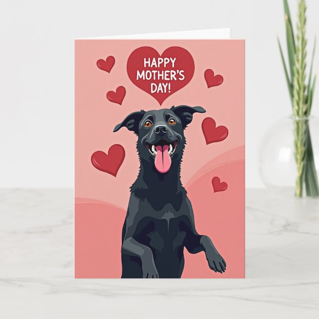 Dog Love Mothers Day Illustration Card (Front)