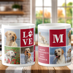 Dog LOVE Photo Collage Custom 7 Valentine's Day  Coffee Mug