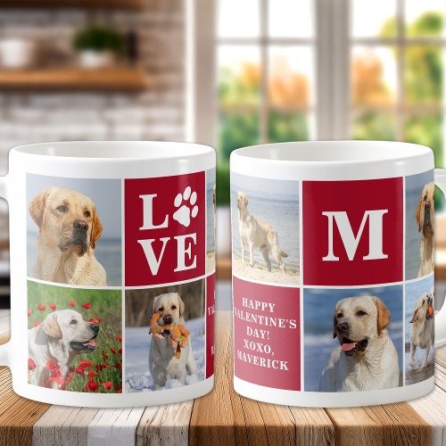 Dog LOVE Photo Collage Custom 7 Valentines Day  Coffee Mug