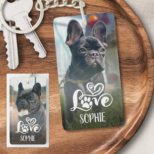 Dog Love Photo Personalized Keychain