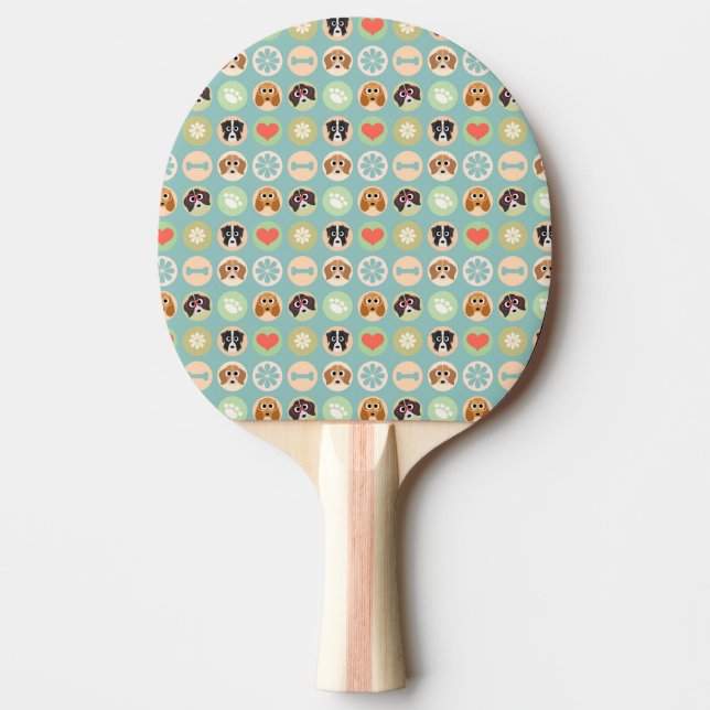 Dog Love Ping-Pong Paddle (Front)