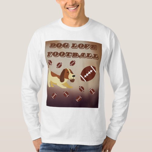 dog love play football  T_Shirt