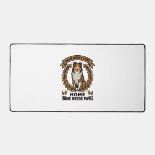 Dog Love Shirt Vintage Engraving Laurel Design_1 Desk Mat
